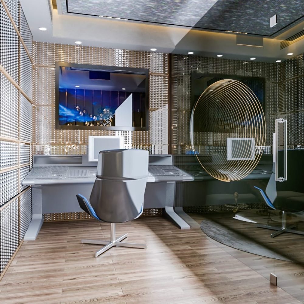 تصميم استيديو تسجيل صوتي