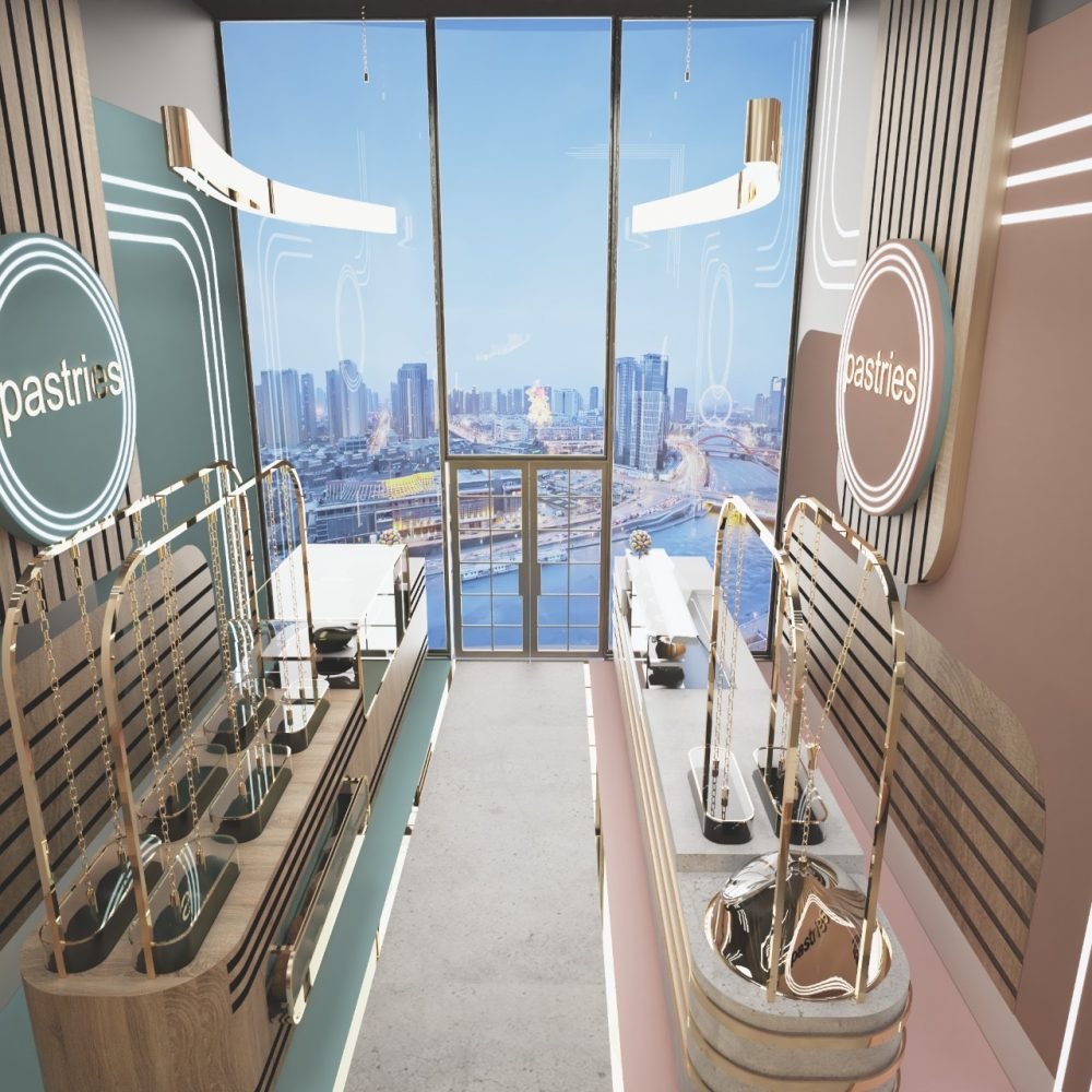 تصميم مطعم حلويات ومخابز بطريقه حديثة